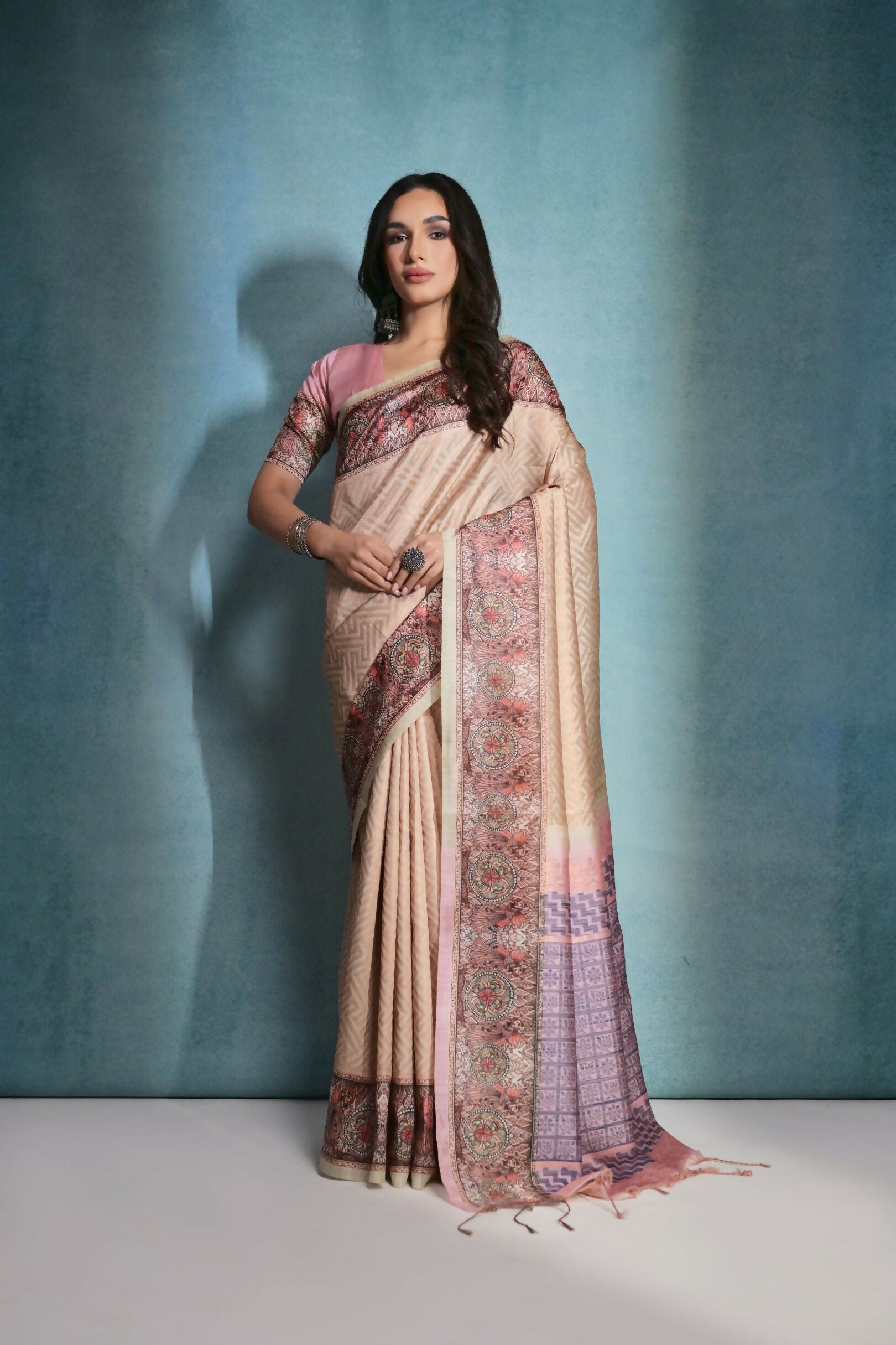 Vishnu Weaves Women's Yellow Cotton Silk Zari Woven Saree with Blouse - Distacart