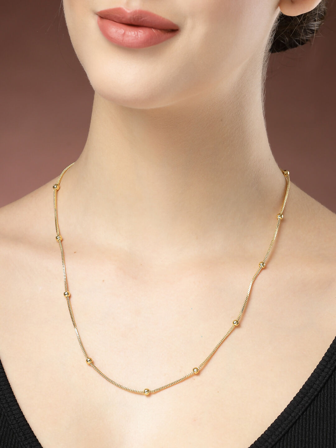 NVR Women's Gold-Polished Minimal Chain - Distacart