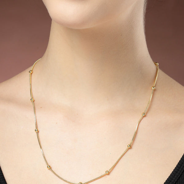 NVR Women's Gold-Polished Minimal Chain - Distacart