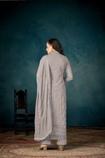 Thumbnail for Anaita Grey Heavy Faux Georgette Stitched Suit with Embroidered Sequence Work - Distacart
