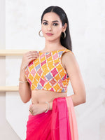 Thumbnail for Joban Fashion Yellow Bandhani Sleeveless Back Open Blouse