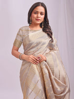 Thumbnail for Astita Organza Cream Saree