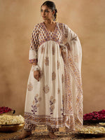 Thumbnail for Indo Era Women Floral Printed Empire Pure Cotton Kurta with Trousers & With Dupatta