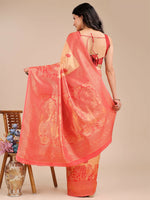 Thumbnail for Astita Banarasi Silk Cream & Red Saree