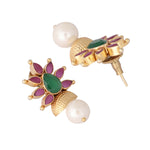 Thumbnail for Nuyug 22K Gold-Plated Pearl Drop Floral Shaped Stud Earrings - Distacart