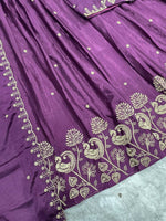 Thumbnail for Teeya Creation New Womens Beautiful Fully Stitched Designer Lehenga Choli With Embroidered Dupatta - Wine - Dista