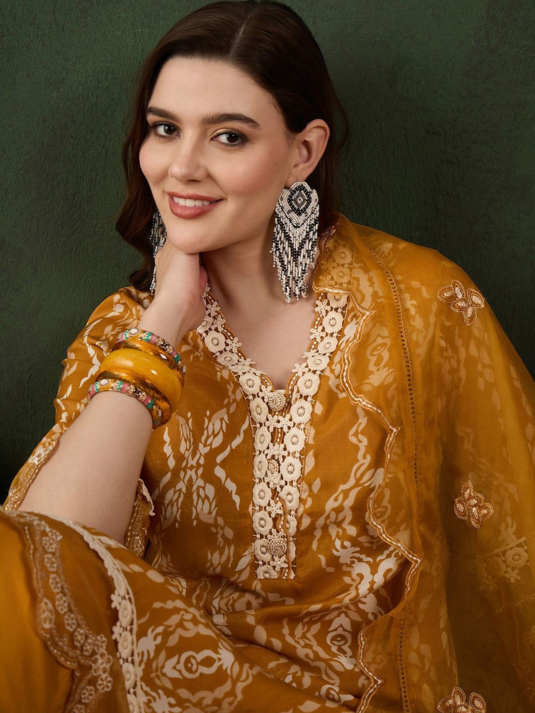 Sangria Embroidered Kurta & Trouser With Dupatta - Distacart