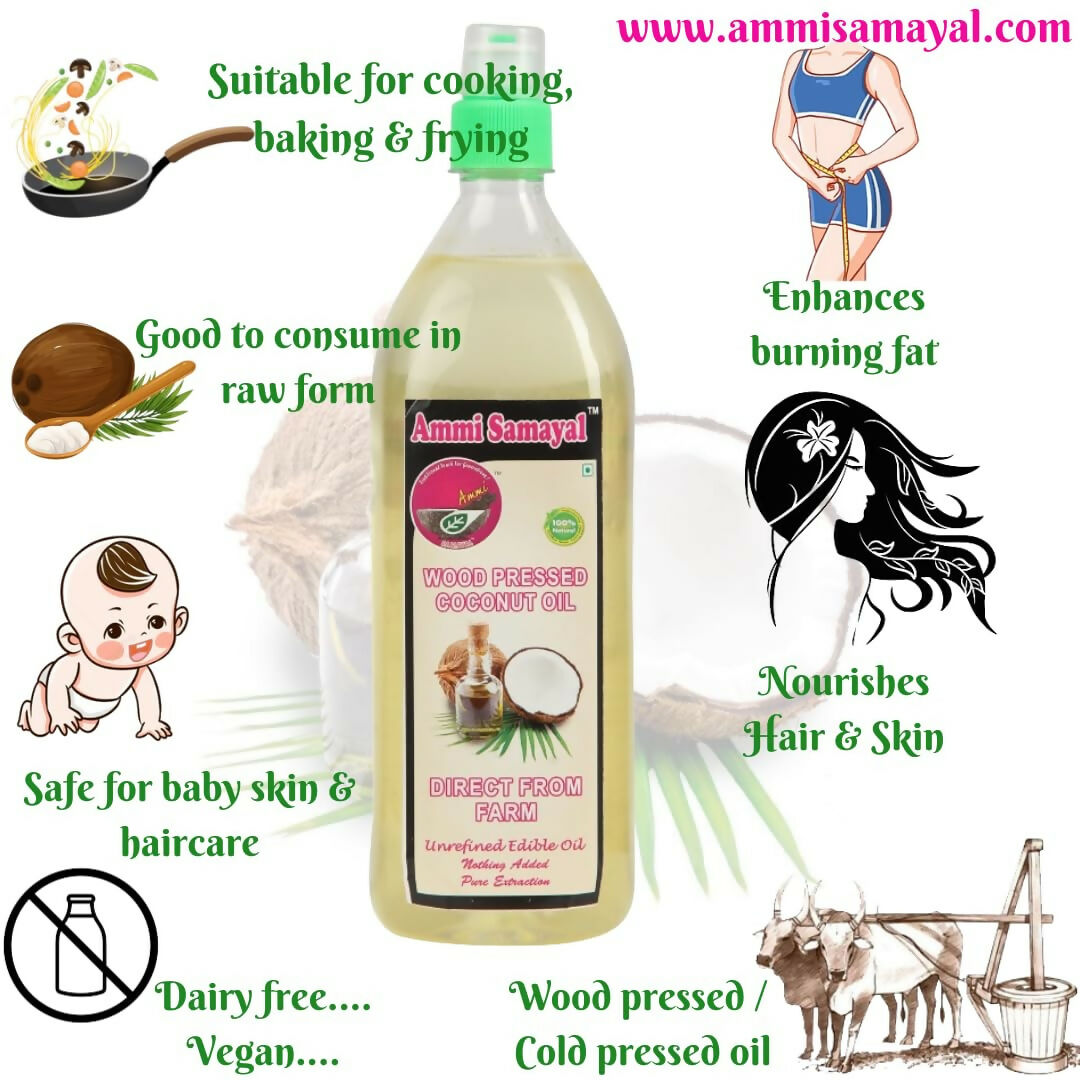 Ammi Samayal Wood Cold Pressed Coconut Oil - Distacart