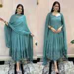 Thumbnail for Preksha Creation Designer Party Wear Look Fox Georgette With Embroidery Work With Dupatta And Pant - Firoji - Distacart