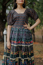 Thumbnail for Aayaa Pure Chanderi Gown With Heavy Digital Print - Multi Color - Distacart