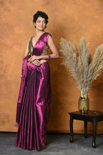 Thumbnail for Very Much Indian Fusion Cotton Tissue Shimmer Saree - Maroon - Distacart