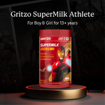 Thumbnail for Gritzo SuperMilk Athlete Iron Man (13+y Boy & Girl), 17g Protein Powder (Double Chocolate) - Distacart