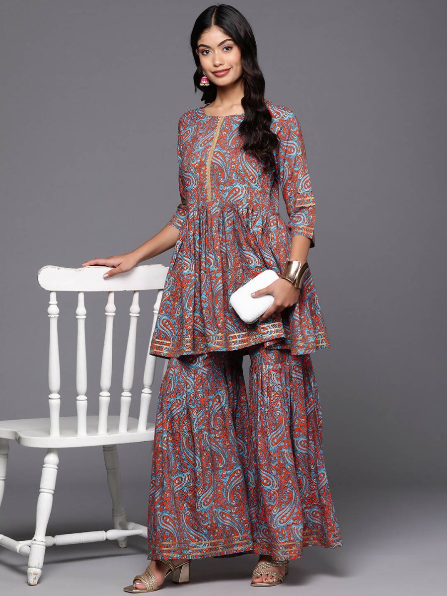 Ahalyaa Women's Traditional Wear Co-ods - Teal Blue - Distacart