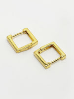 Thumbnail for NVR Men's Gold-Plated Geometric Shape Stainless Steel Hoop Earrings - Distacart
