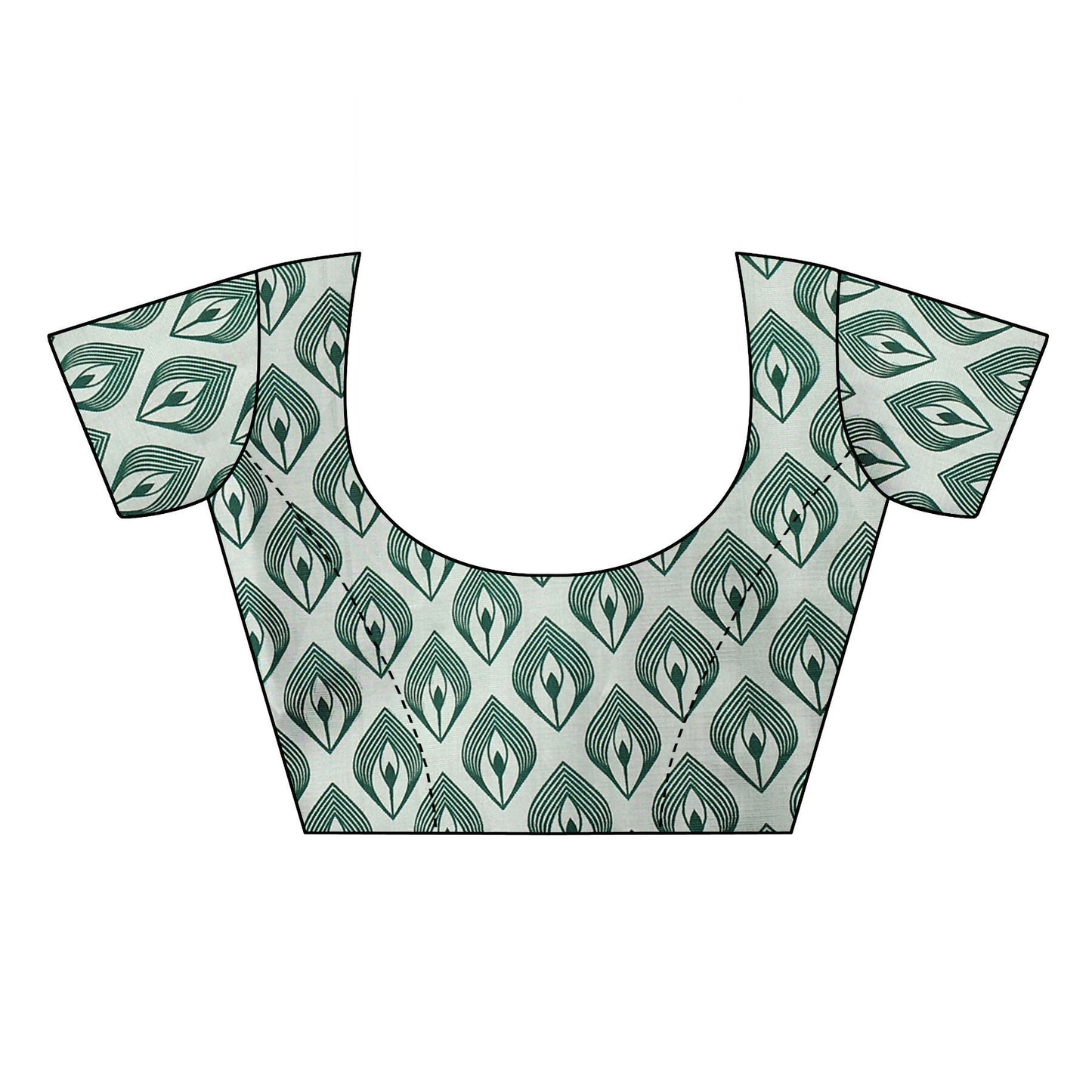 Vamika Green Printed Art Silk Saree - Distacart