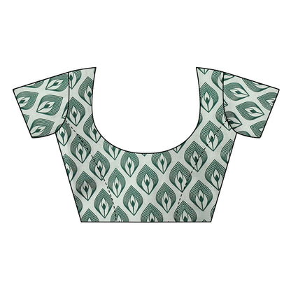 Vamika Green Printed Art Silk Saree - Distacart