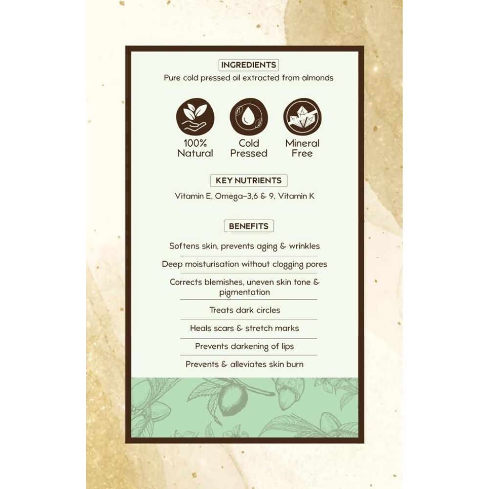 Nat Habit 100% Pure Cold Pressed Almond (Badam) Oil - Distacart