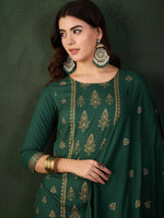 Thumbnail for Sangria Printed Kurta & Trouser With Dupatta