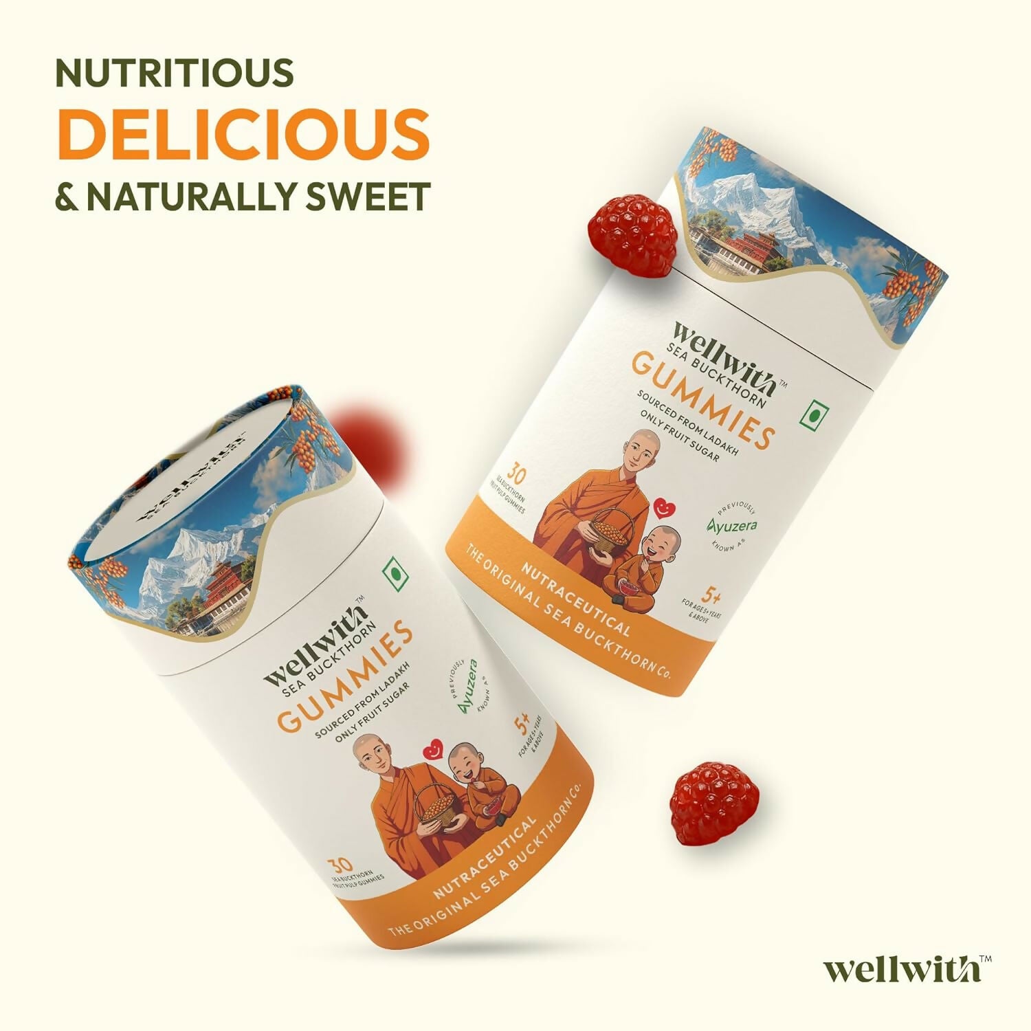 Wellwith Sea buckthorn Vitamin C Rich, multivitamin supplement, Immunity Gummies - Distacart
