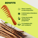 Thumbnail for Rufiys Wooden Curly Hair Wide Neem Wood Comb - Distacart