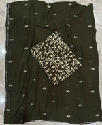 Thumbnail for KC Mahendi Green Straight Suit For Women Georgette Fabric - Dista