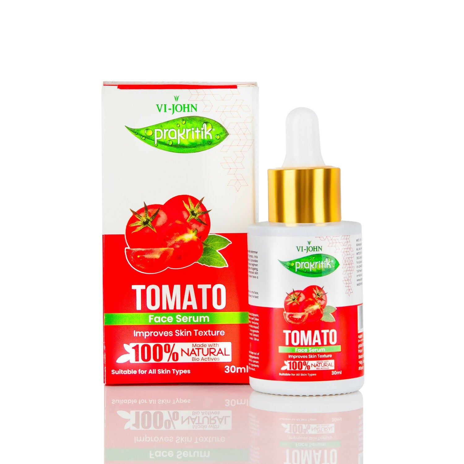 VI-JOHN Prakritik Tomato Face Serum, Moisturizes & Hydrates, Made With 100% Natural Bio Actives