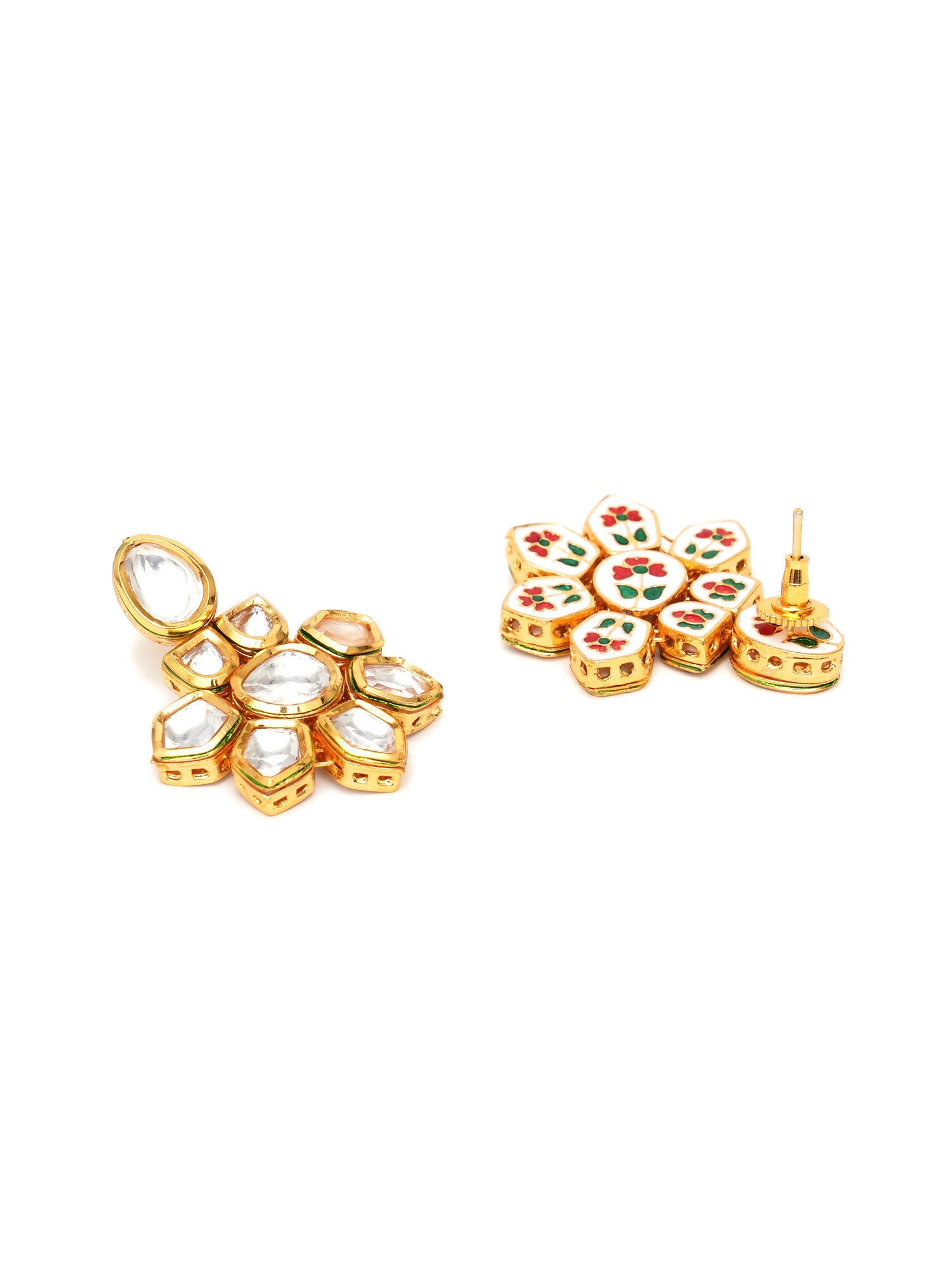 Kundan Earrings (Gold) - Ruby Raang - Distacart