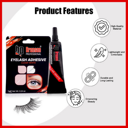 Bronson Professional Eyelash Glue Adhesive Clear White & Waterproof - Dista