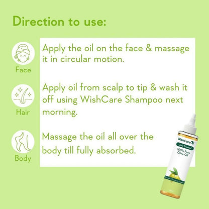 Wishcare 100% Pure Cold Pressed Castor Oil & Olive Oil Combo - Distacart