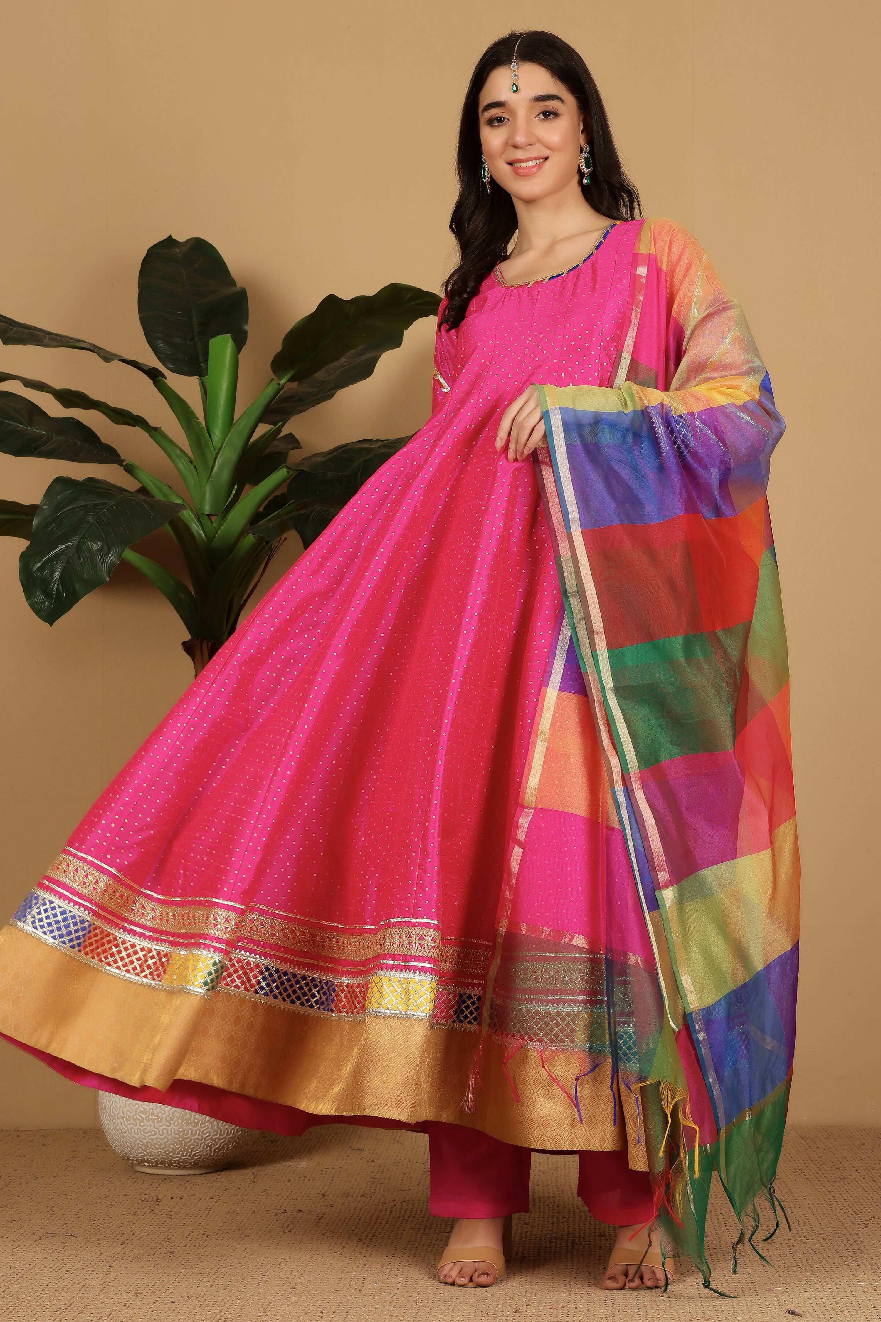 Joban Fashion Pink Silk Lehenga Set