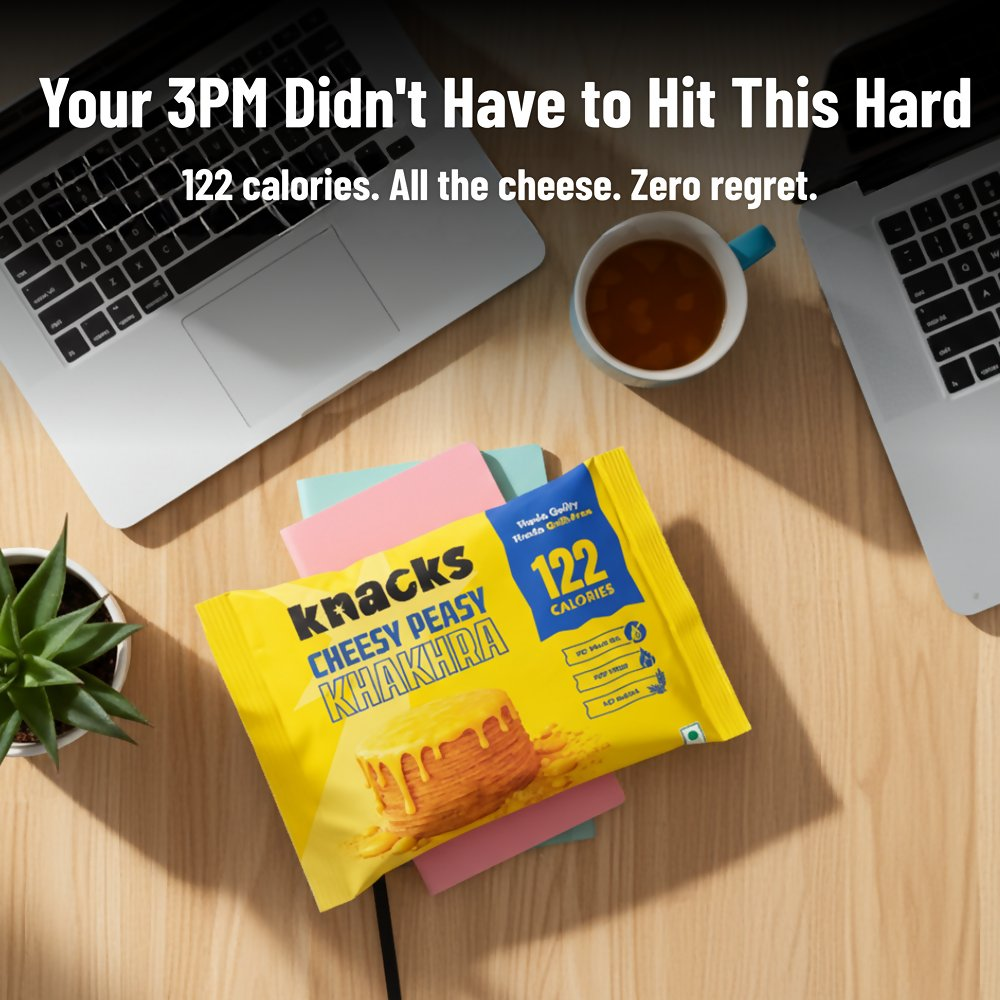 Knacks Coin Khakhra Crisps - Cheesy Peasy Flavour - Dista