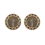 Thumbnail for Nuyug 22K Gold Plated Contemporary Round Shaped Enamel Studs