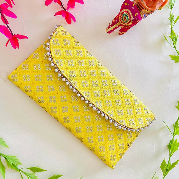 Joban Fashion Bridal Purse - Yellow - Dista