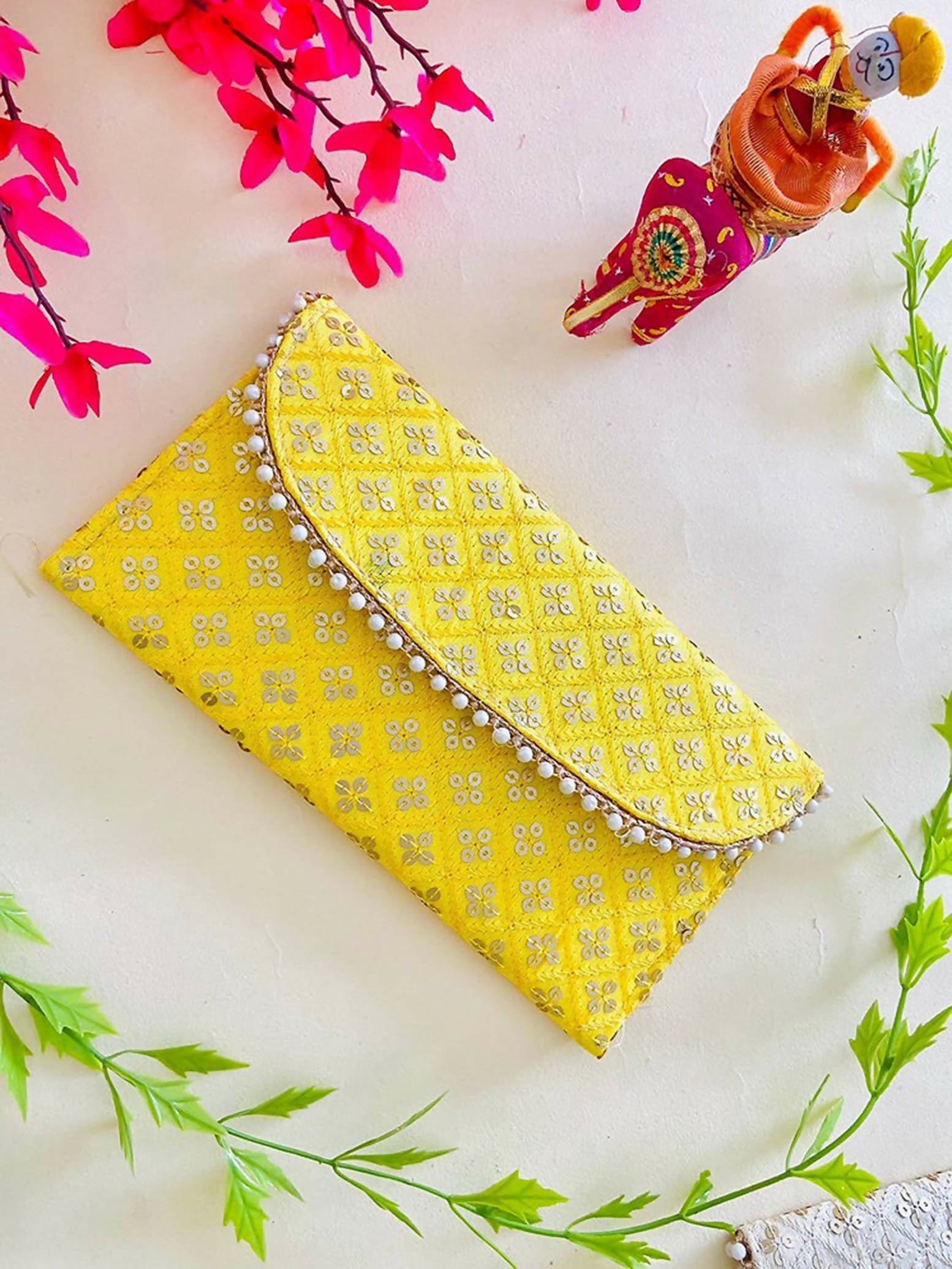 Joban Fashion Bridal Purse - Yellow - Dista