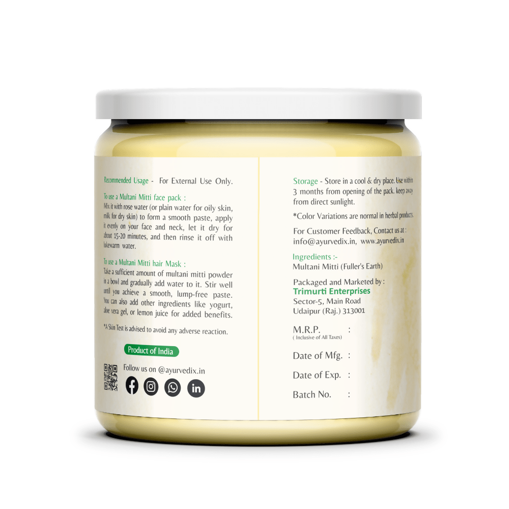 Ayurvedix Natural Multani Mitti Powder - Distacart