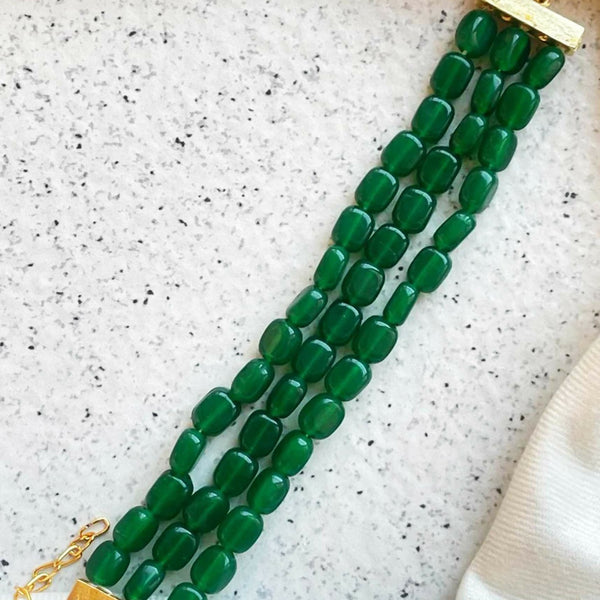 Joban Fashion Bottle Green Brass Semi Precious Stone Bracelet