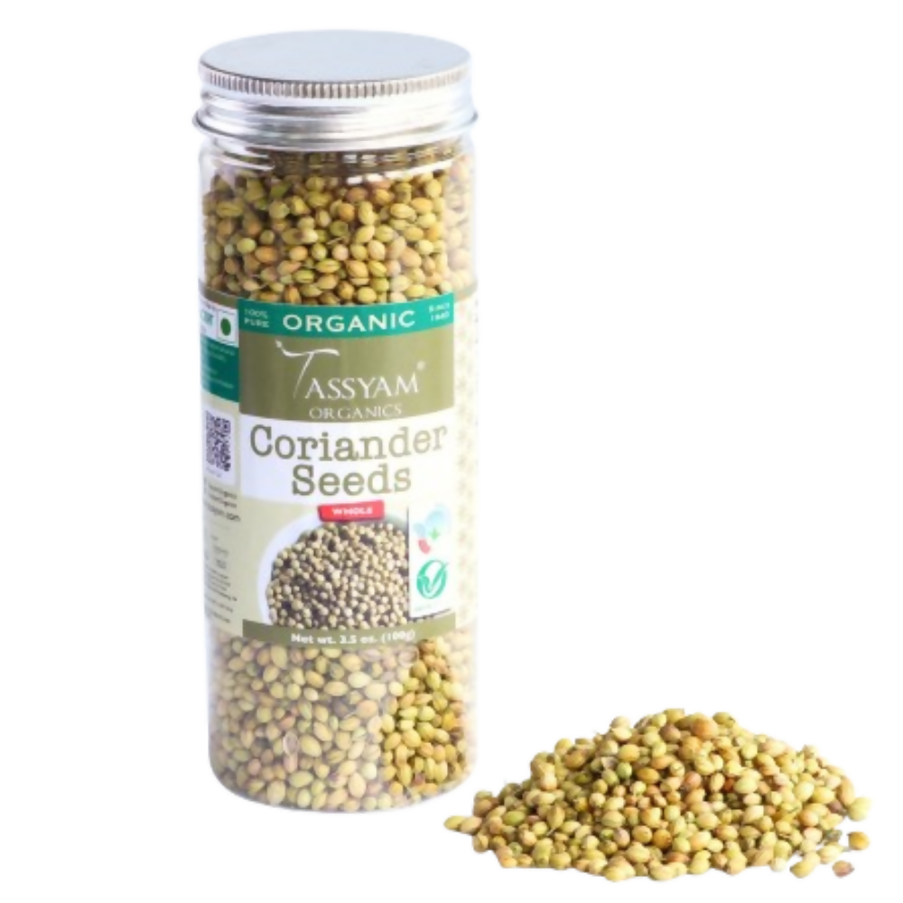 Tassyam Organics Certified 100% Organic Coriander Seeds - Distacart