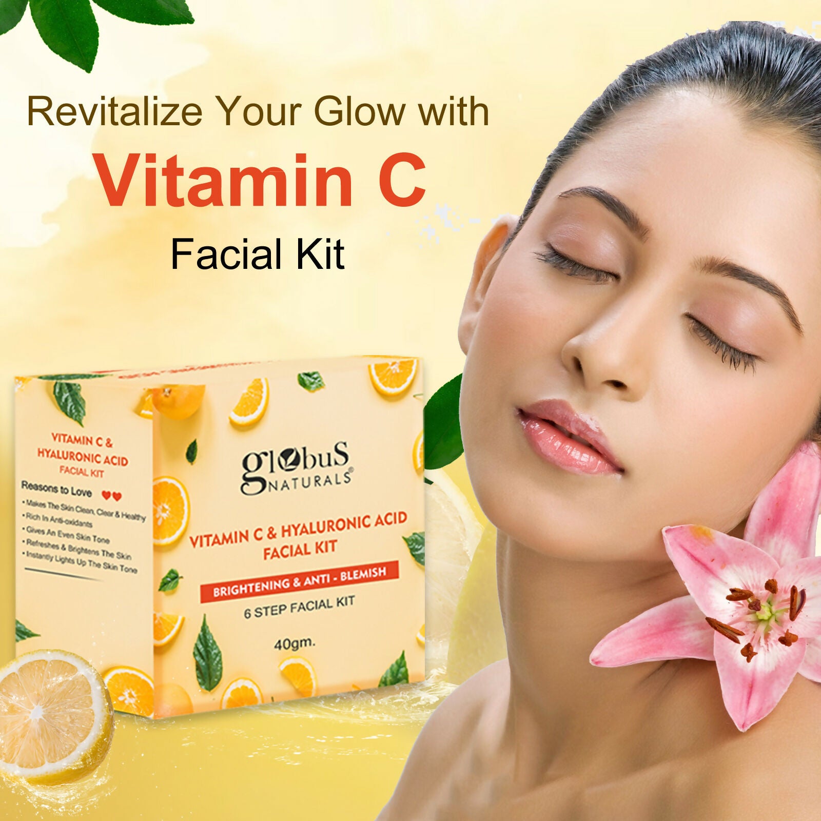 Globus Naturals Anti Acne Glycolic & Salicylic Acid 6 Step Facial Kit