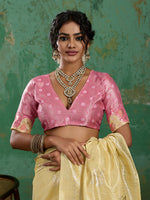 Thumbnail for Shree Shyam Fashion Yellow Linen Cotton Saree - Dista