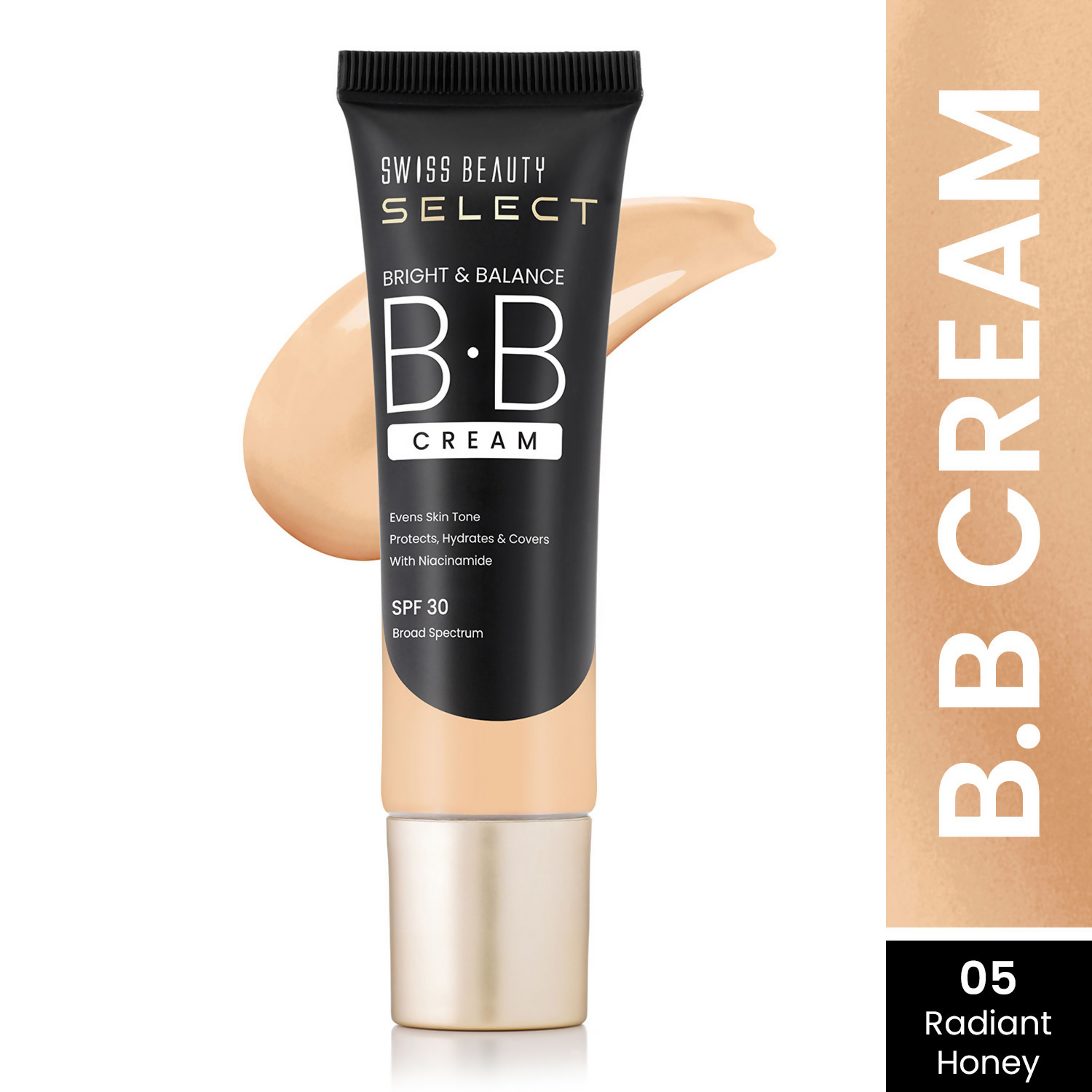 Swiss Beauty Select Bright & Balance BB Cream With Niacinamide - 5 Radiant Honey - Distacart