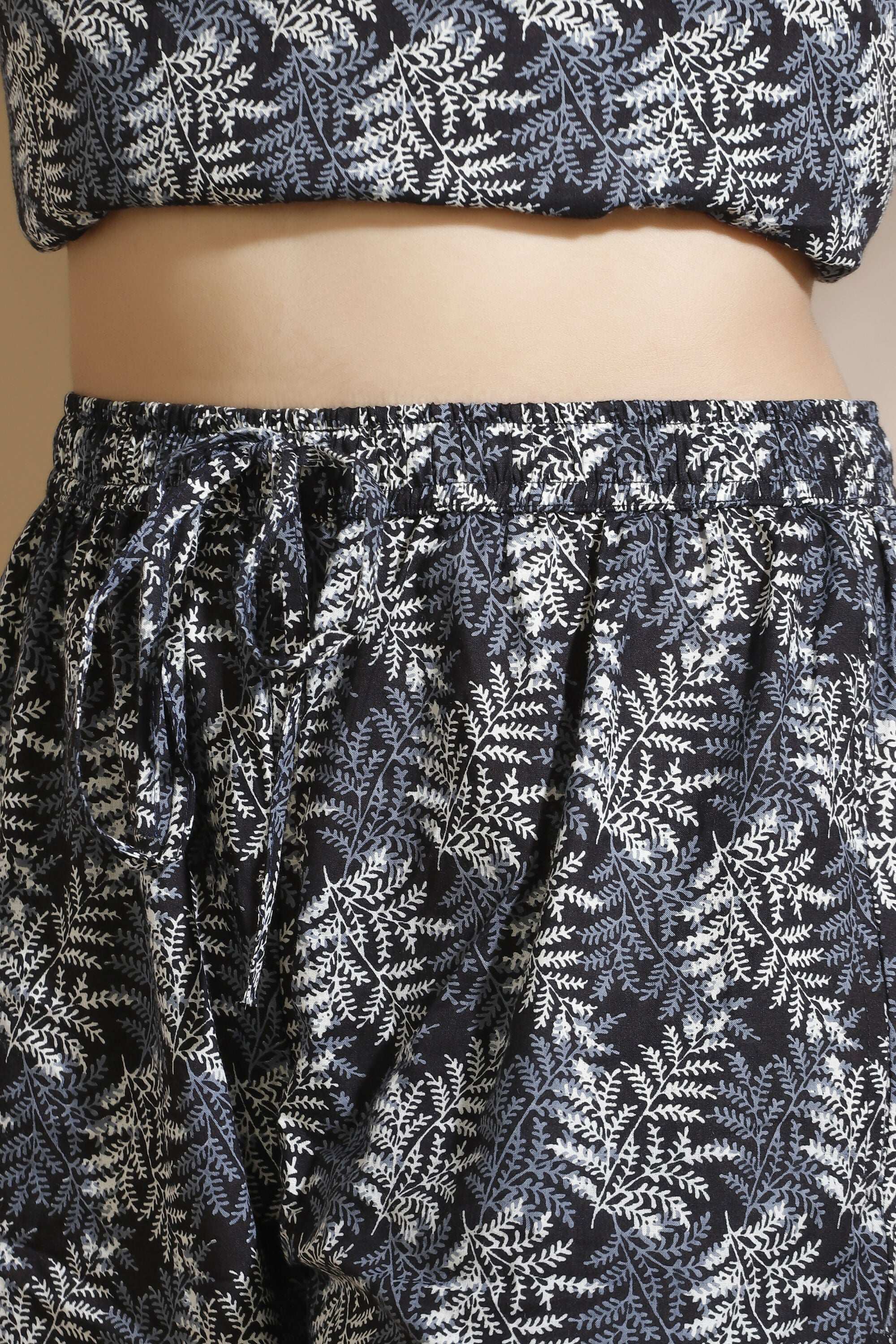 Breathables Abstract Cotton Co-Ord Set – Black - Dista