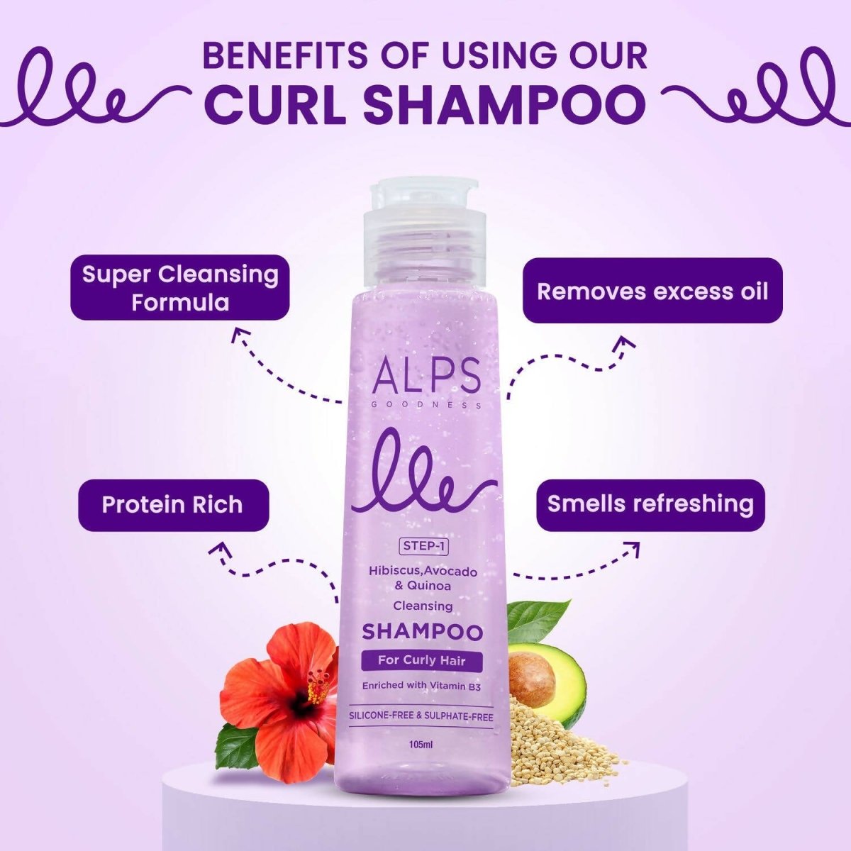 Alps Goodness Hibiscus, Avocado & Quinoa Cleansing Shampoo - Distacart