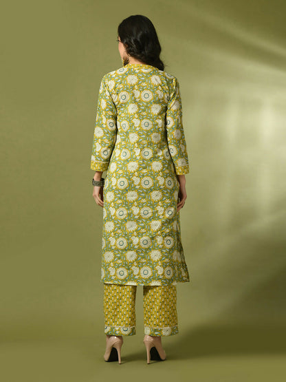 Myshka Women's Multi Printed Cotton Straight Party Kurta Set - Distacart