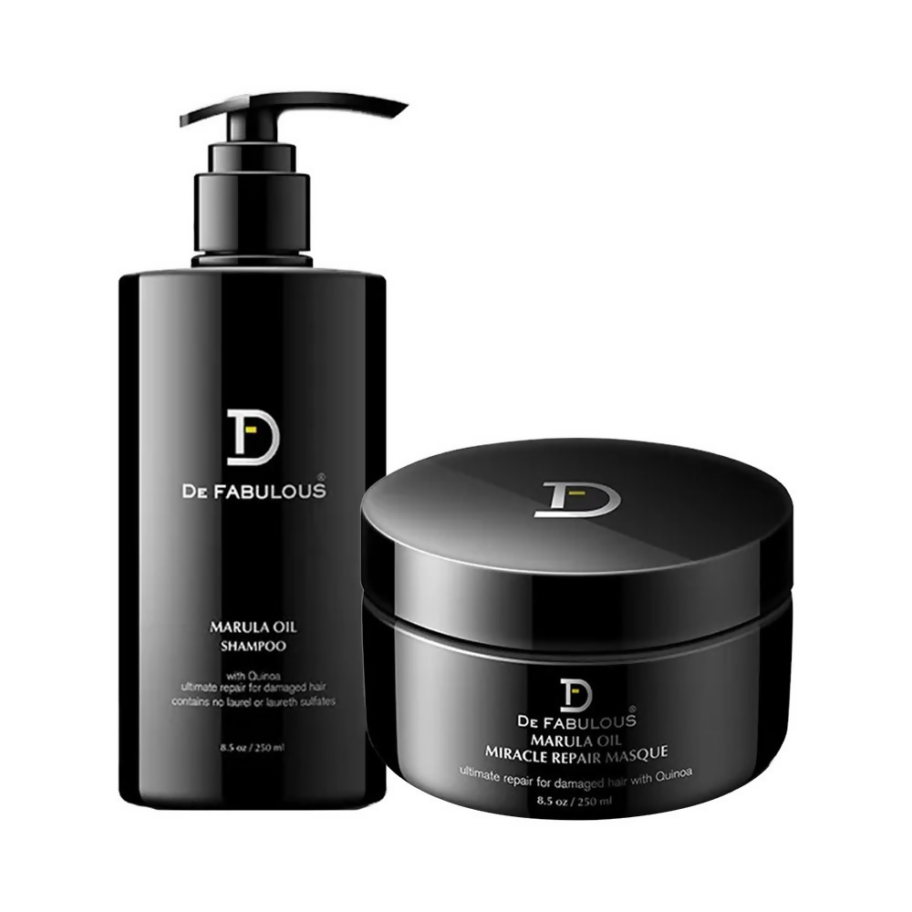 De Fabulous Marula Oil Shampoo + Miracle Repair Masque Combo - Distacart