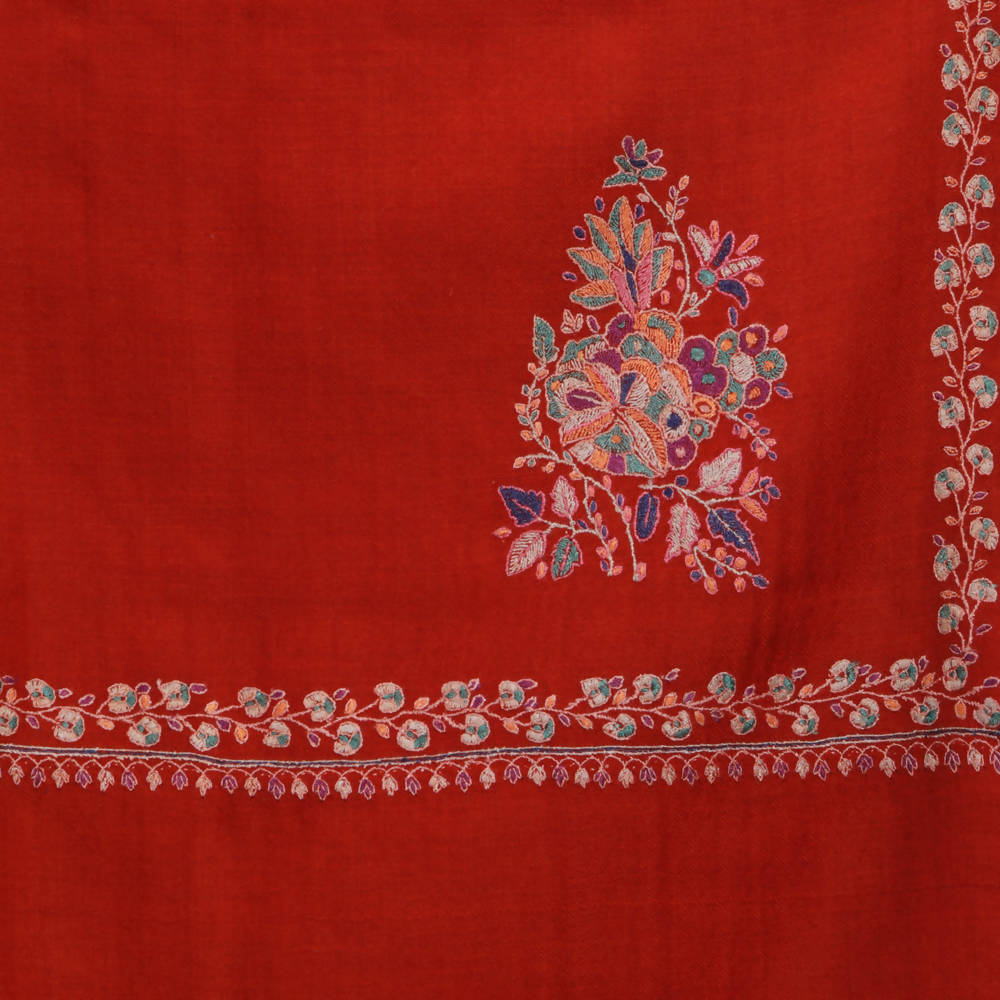 Nizalia Handmade Sozni Work Red Pashmina - Limited Time Offer - Distacart