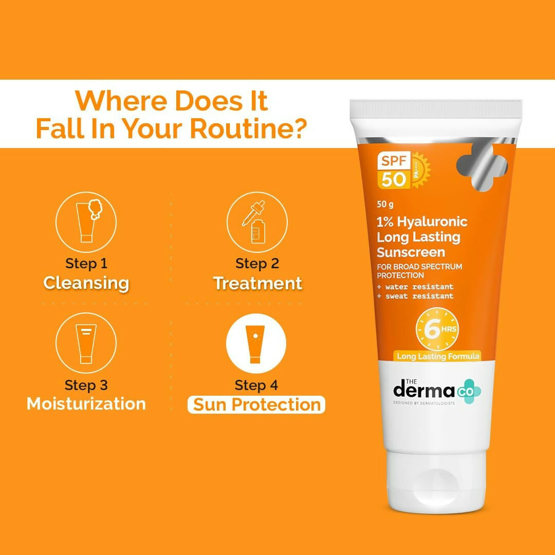The Derma Co 1% Hyaluronic Long Lasting Sunscreen SPF 50 Pa++++ - Distacart