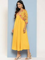 Thumbnail for Ahalyaa Women's Traditional wear Ethnic Dress - Mustard - Distacart