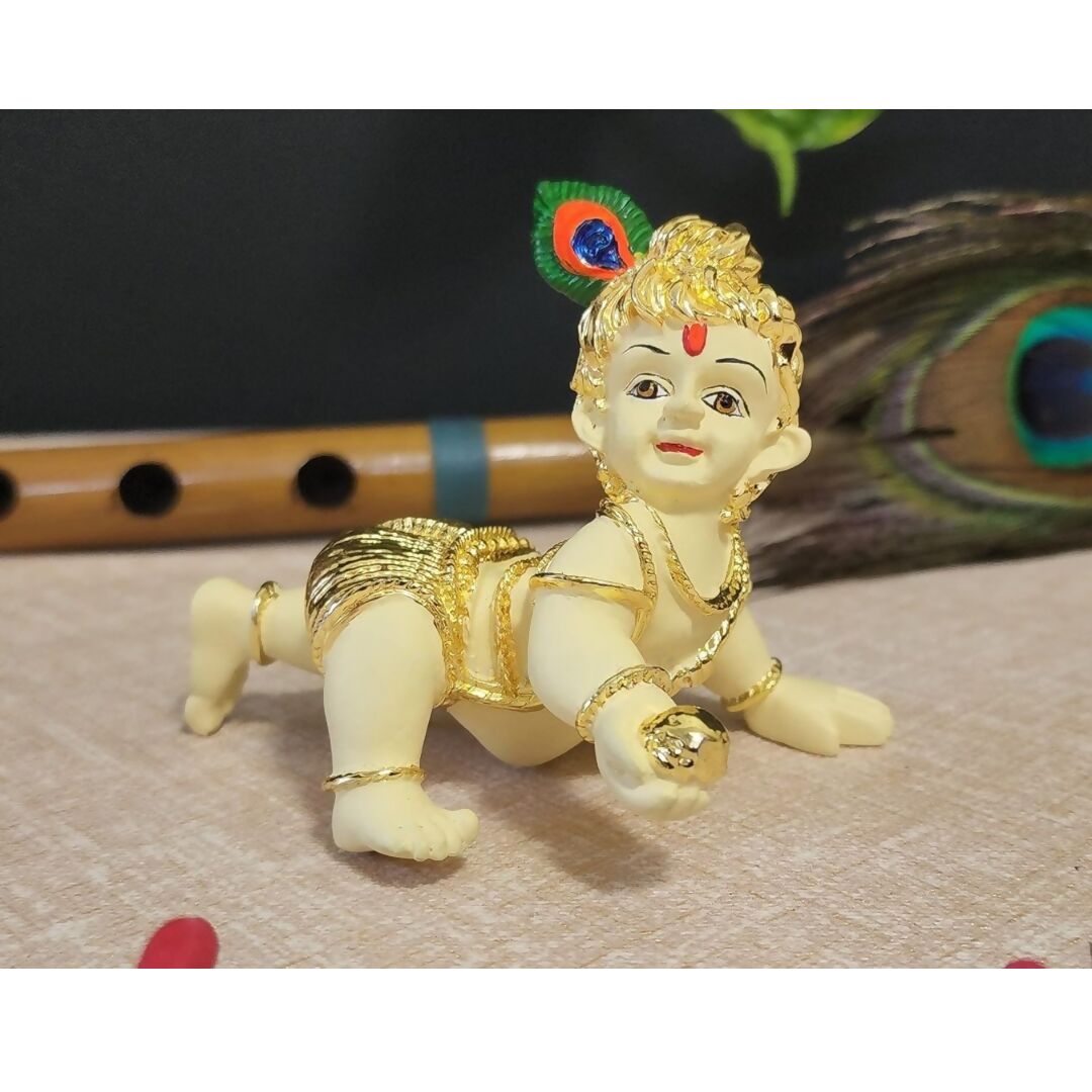 Gold Art India Silver Plated Matte Laddu Gopal Idol - Distacart