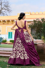 Thumbnail for Preksha Creation Tusser Silk With Patola Print With Foil Print Women Lehenga Choli - Multicolor - Distacart