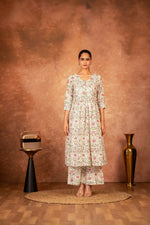 Thumbnail for Joban Fashion Green Pink Hand Block Printed Cotton Suit Set - Distacart